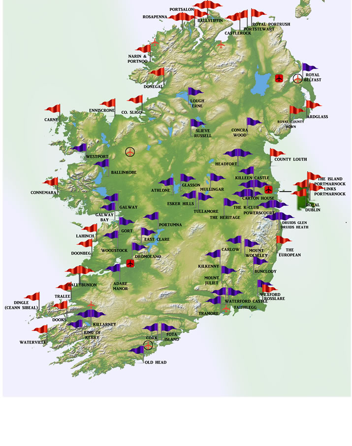 Famous Irish Golf Map