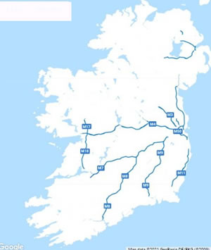 Map of Ireland’s Motorways